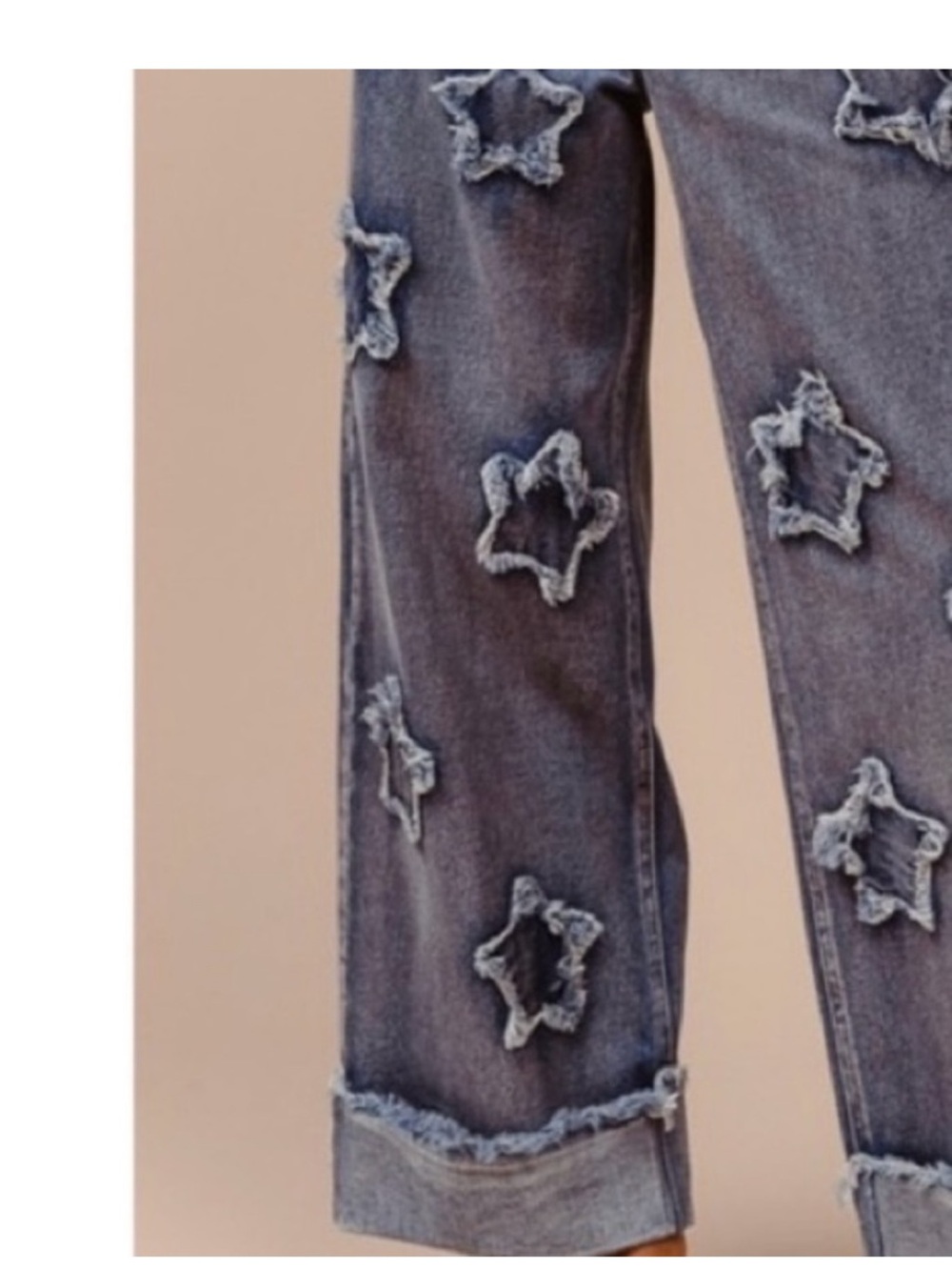 Bibi XL BiBi Distressed Star Flare Jeans - Blue - Picture 10 of 12